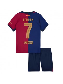 Detské Futbalové oblečenie Barcelona Ferran Torres #7 2024-25 Krátky Rukáv - Domáci (+ trenírky)